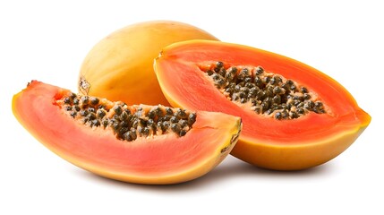 papaya isolated on white background