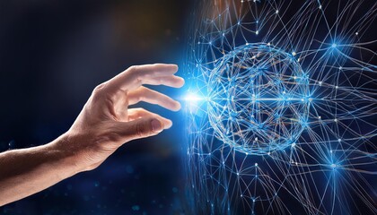 Technology using wireless hand communication, holographic typeGenerated Image, Generative AI