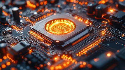 Close-up Image of Intricate Electronic Components for Technology and Innovation Illustrations