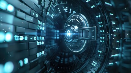 Fototapeta premium Cybersecurity Vault: Digital Fortress