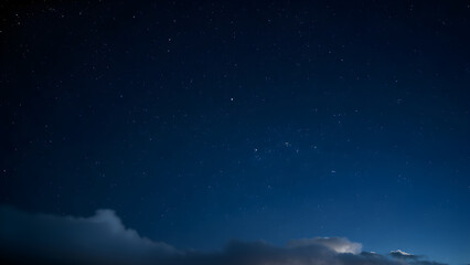 Starry night sky with clouds on the horizon, Generative AI
