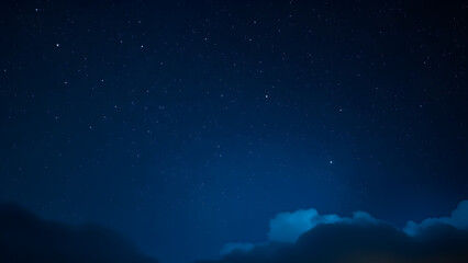 Fototapeta premium Clear night sky with stars and soft clouds, Generative AI