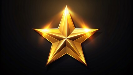 Bright Gold Star Logo Design for Awards, Achievements, Recognition and Positive Feedback Concepts
