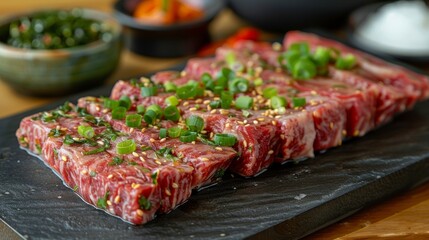 Kobe beef with garlic,salt and pepper/Kobe beef 