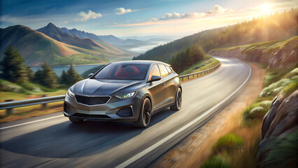 Obraz premium design of modern a car on the road.