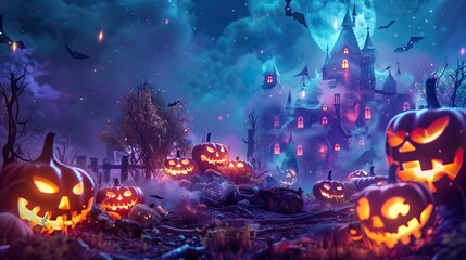 Obraz premium Happy halloween background, Happy Halloween