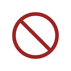 Red prohibition sign. No symbol sign. Ban sign icon flat vector illustration design on white background.