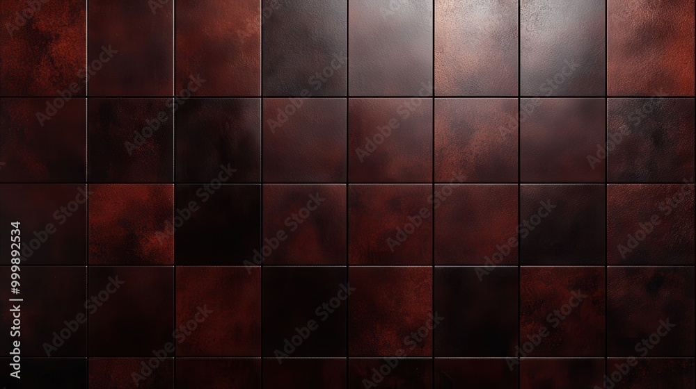 Aufkleber A Seamless Pattern of Dark Brown Tiles with a Subtle Grunge Texture