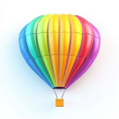 Naklejka premium Vibrant Hot Air Balloon Isolated on White Background