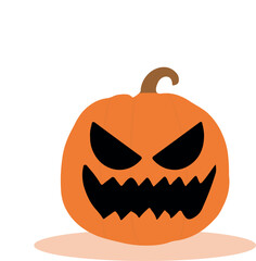 Set pumpkin on white background. The main symbol of the Happy Halloween holiday. Orange pumpkin with smile for your design for the holiday Halloween. Vector illustration.