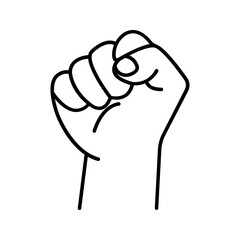 hand raised in a clenched fist icon color editable