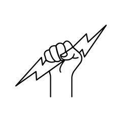 Lightning holding in hand icon color editable