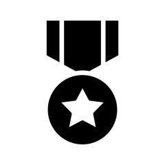 Military medal icon, outline vector sign color editable