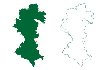 Obraz premium Sant Kabir Nagar district (Uttar Pradesh State, Republic of India) map vector illustration, scribble sketch Sant Kabir Nagar map