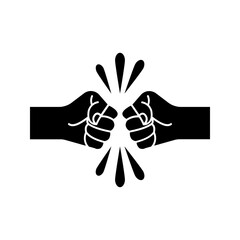 Two clenched fists bumping together icon color editable
