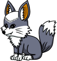 Fototapeta premium Gray Fox animal clip art cartoon character