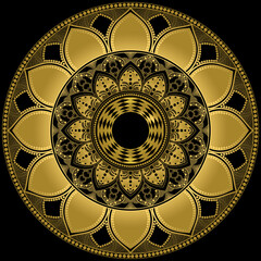 Mehndi Henna Drawing Circular Mandala pattern for tattoo, decoration premium product poster or painting. Decorative ornament in ethnic oriental style. Outline doodle hand draw illustration