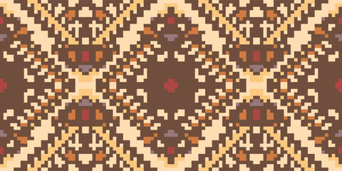 Knit Star Islamic Patternfolk Embroidery, Aztec Geometric Ornament Print. Design for Carpet, Wallpaper, Clothing, Wrapping, Fabric