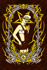 sexy charming girl illustration