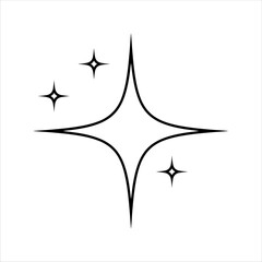 Many shining stars outline icon flat sign symbol vector illustration design on white background.