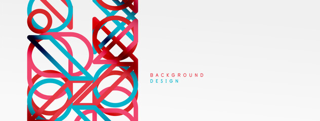 Abstract background - colorful geometric shapes composition made of lines. Technology or business digital template