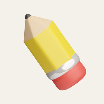 recommend clip art: 3D Pencil icon. of Business, marketing, financial concept with clipping path. 3d render illustration.