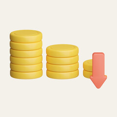 3D Business bar graph strategy concept of Business, marketing, financial concept with clipping path. 3d render illustration.