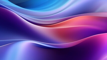 Fototapeta premium A smooth, flowing abstract design with gradients of blue, purple, and pink hues.