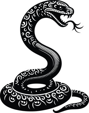 recommend clip art: black snake illustration