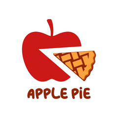 Apple pie logo vector illustration template art icon of delicious and fresh bakery