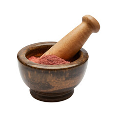 mortar with pestle on a transparent or white background
