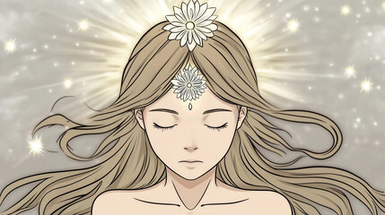 spiritual lady third eye and crown chakra femininity yin 