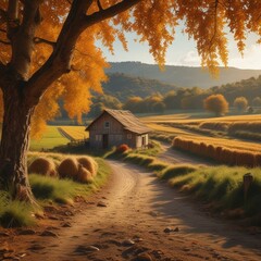 Scenic Rural Landscape in Natural Light