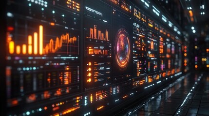 Obraz premium Sleek Digital Background with Data Display Elements