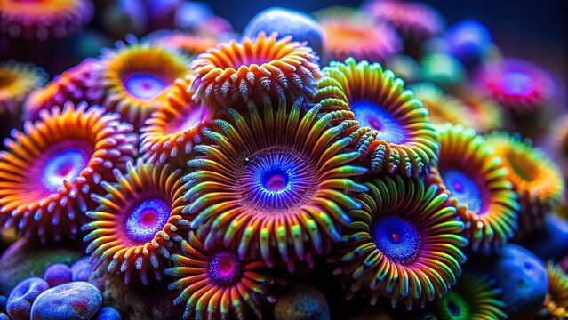A vibrant octopus dances gracefully in a rich underwater landscape, showcasing intricate patterns and bright colors,