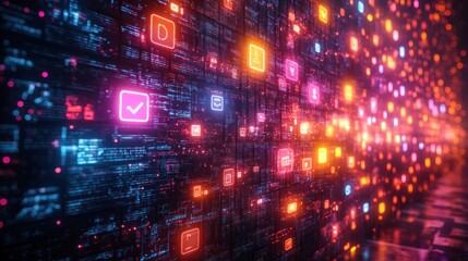 Fototapeta premium Abstract Technology Lighting in Digital Space