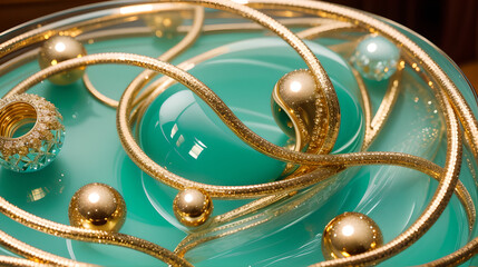 golden christmas tree item, gold chain