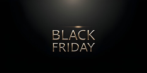 Sleek Black Friday banner with dark background, metallic fonts, sharp lines, and minimalist design_00001_