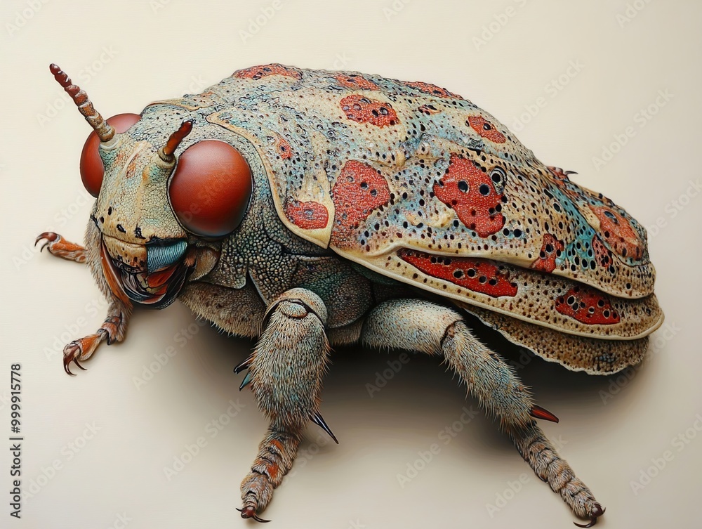 Poster Close-Up of a Colorful Beetle with Intricate Details