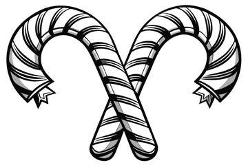 Christmas Candy canes vector illustration on white background.