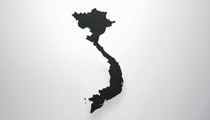 silhouette of a map of Vietnam on a plain white background