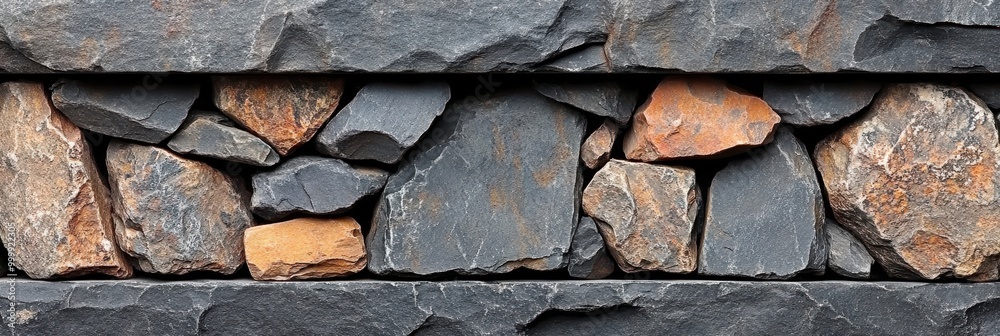 Aufkleber a seamless pattern of weathered stone blocks stacked in an irregular pattern, showcasing the natural