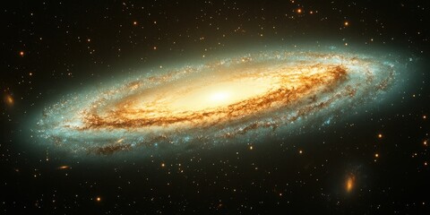 Fototapeta premium A celestial tapestry of swirling gas and dust, illuminated by countless stars, paints a picture of the vastness and beauty of the cosmos.