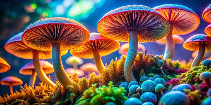 Detailed examination of basidia found on fungi gills, showcasing their distinctive structures and the remarkable