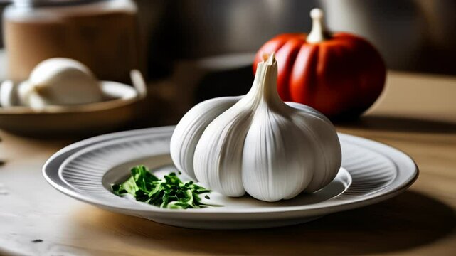  Freshly harvested garlic bulbs ready for culinary delight