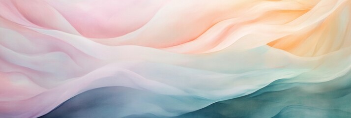 A delicate pastel background with soft, flowing waves that gently undulate across the canvas