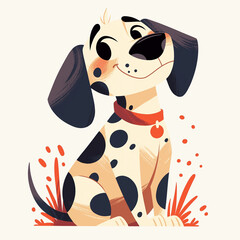 cute flat cartoon dalmatian