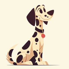 cute flat cartoon dalmatian