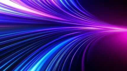 Abstract blue and purple light wavy shapes futuristic banner. Glowing retro waves background
