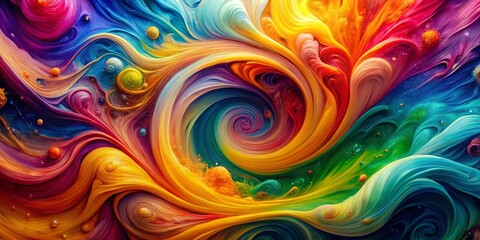 Colorful abstract background with vibrant swirling patterns and textures for creative design projects